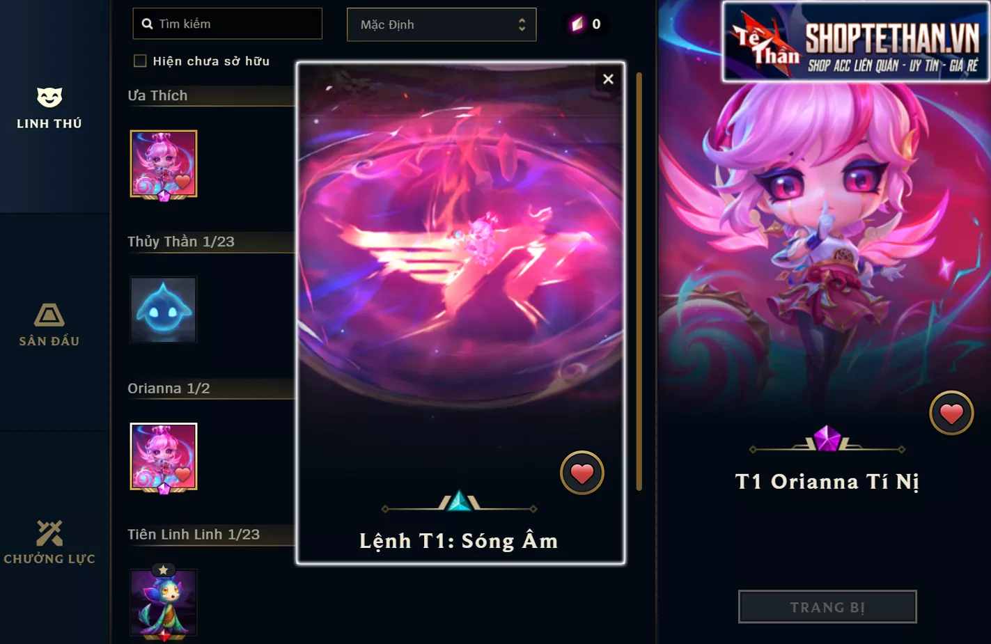 ACC TFT: T1 Oriana Tí Nị + Chưởng Sóng Âm T1, Dư 3 huy hiệu, lv1 unrank, trắng thông tin